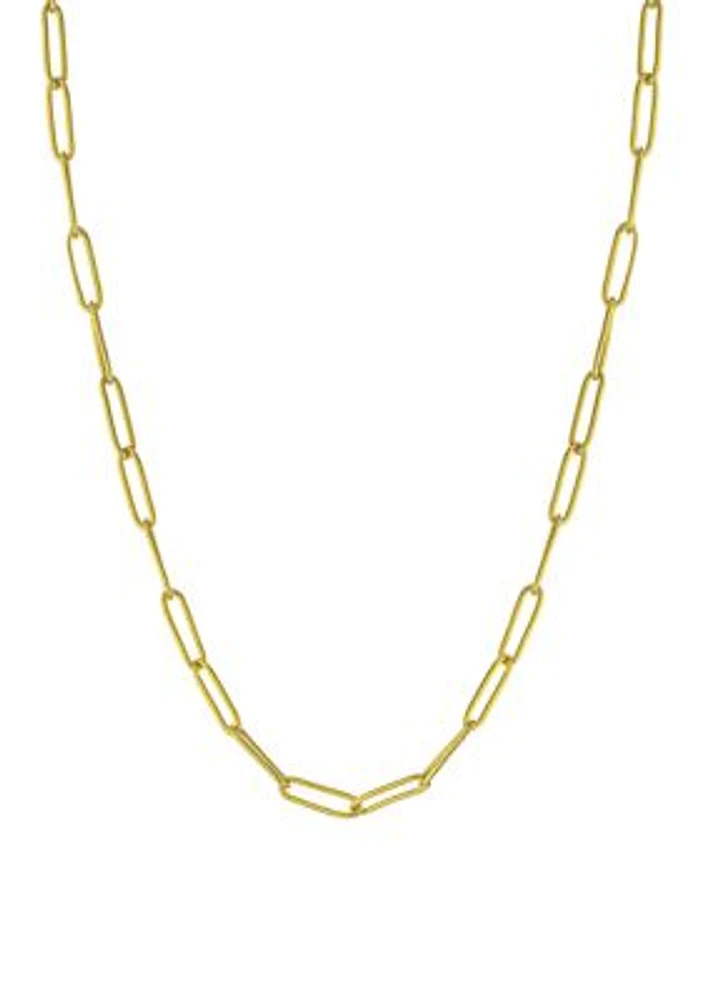 24" Silver Plated Paperclip Link Chain Necklace