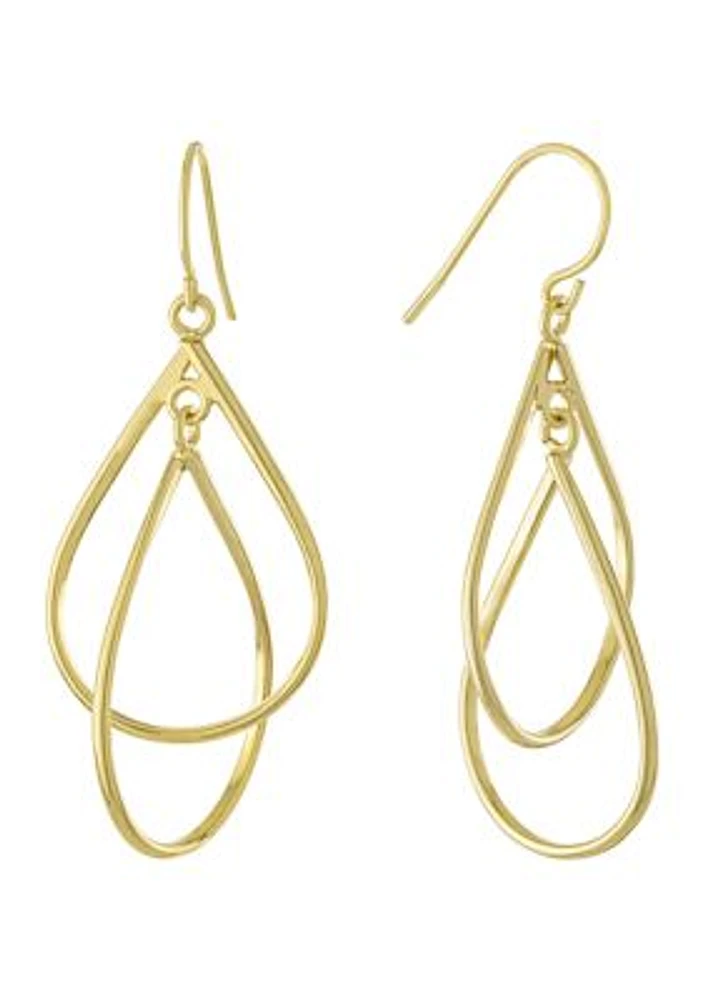 Gold Plated Double Twisted Teardrop Earrings