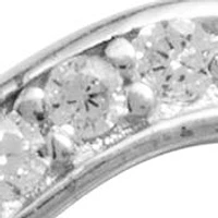 Boxed Sterling Silver 16" Cubic Zirconia Infinity Necklace and 4 Millimeter Stud Earrings Set