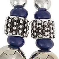 Silver Tone Double Row Beaded Frontal Necklace