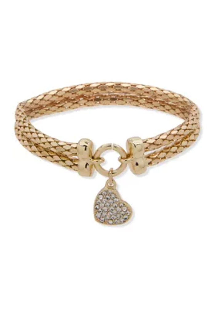 Popcorn Heart Charm Bracelet