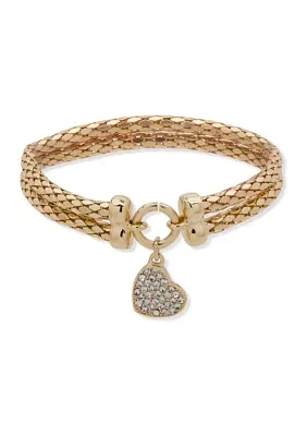 Popcorn Heart Charm Bracelet