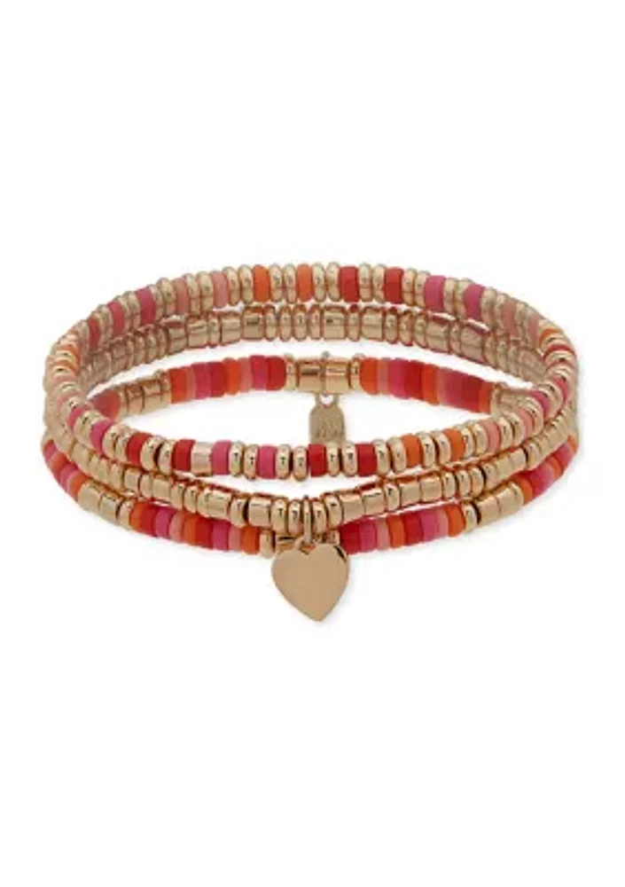 Multi Color Bead Stretch Bracelet Set