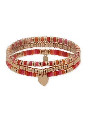 Multi Color Bead Stretch Bracelet Set