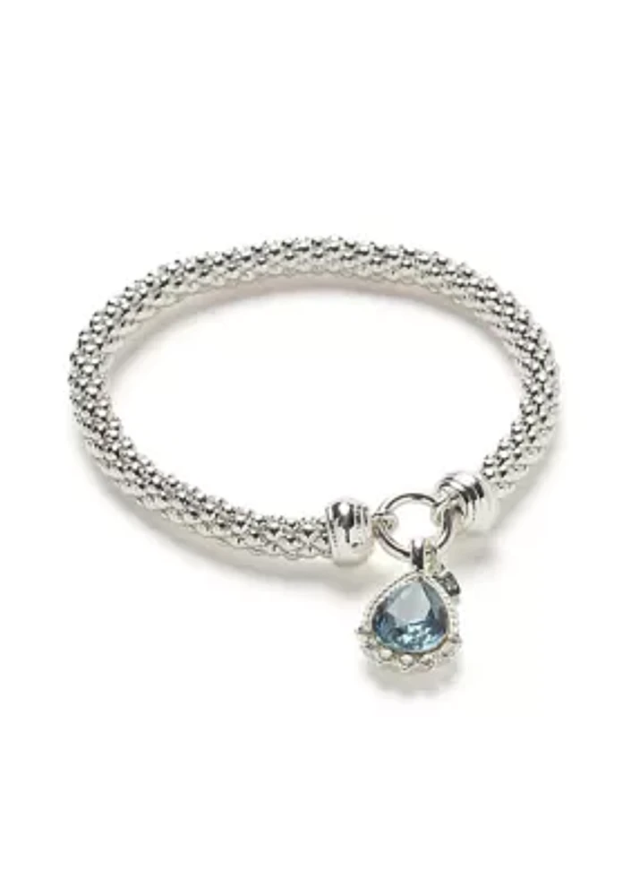 Pear Stone Popcorn Stretch Bracelet