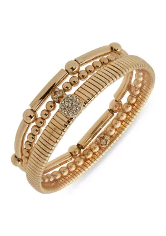 Crystal Pavé Stretch Bracelets Set