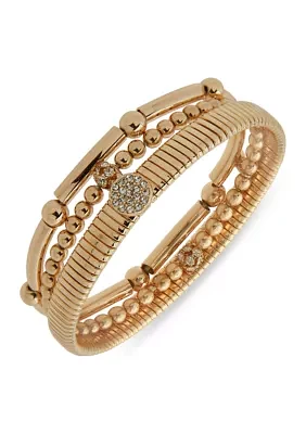 Crystal Pavé Stretch Bracelets Set