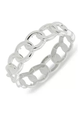 Silver Tone Link Stretch Bracelet
