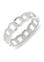 Silver Tone Link Stretch Bracelet