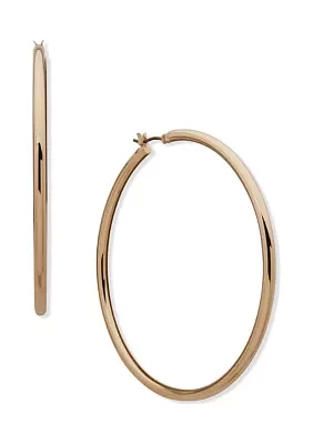 Gold Tone 65 Millimeter Large Hoop Earrings