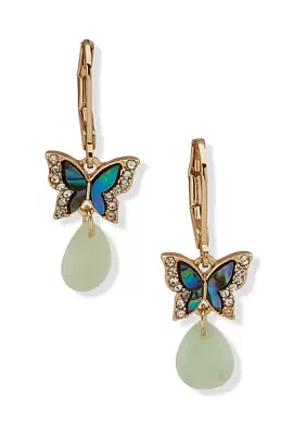 Butterfly Stone Drop Earrings