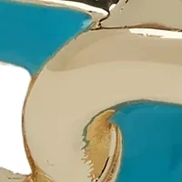 Gold Tone Turquoise Enamel Link Stretch Bracelet
