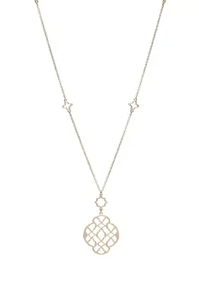 Gold Tone 36'' Open Station Strand Necklace