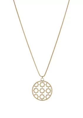 Gold Foil Long Pendant Necklace
