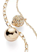 Gold Tone Bead Frontal Necklace