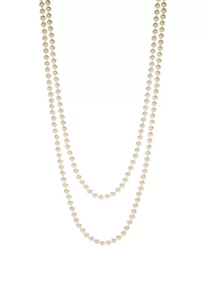 72 Inch White Pearl Necklace