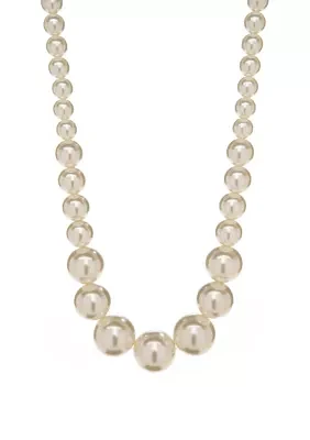  18 Inch White Pearl Strand Necklace  