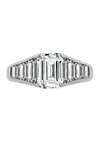 Emerald  & Tapered Baguette Cubic Zirconia Ring