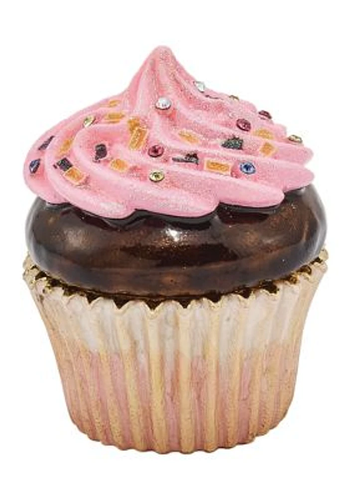 Bejeweled BERRIES 'N CRÈME Chocolate Cupcake Trinket Box