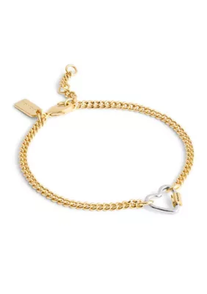 Signature Carabiner Heart Link Bracelet