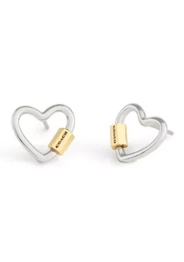 Signature Carabiner Heart Stud Earrings