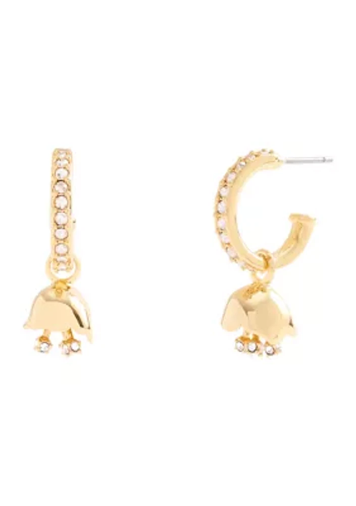 Floral Huggie Hoop Earrings