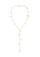 Gold Plated Pearl Drops Y Necklace