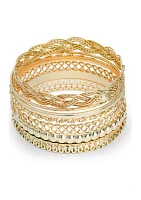 Gold Tone Bangle Bracelets - Set of 7