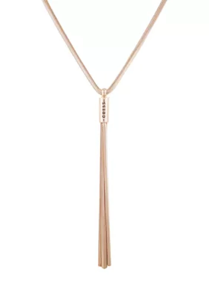 Gold Tone Snake Chain Y Necklace