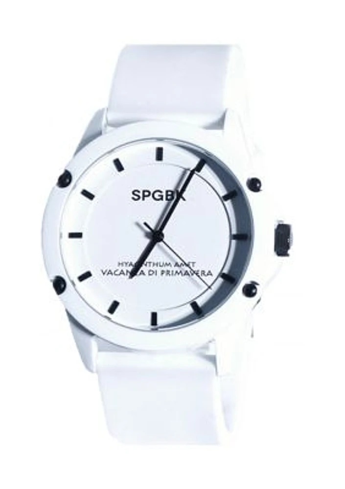 Unisex Country Club White Silicone Band Watch - 44 Millimeter