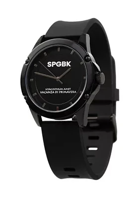 Unisex Bordeaux Black Silicone Band Watch - 44 Millimeter
