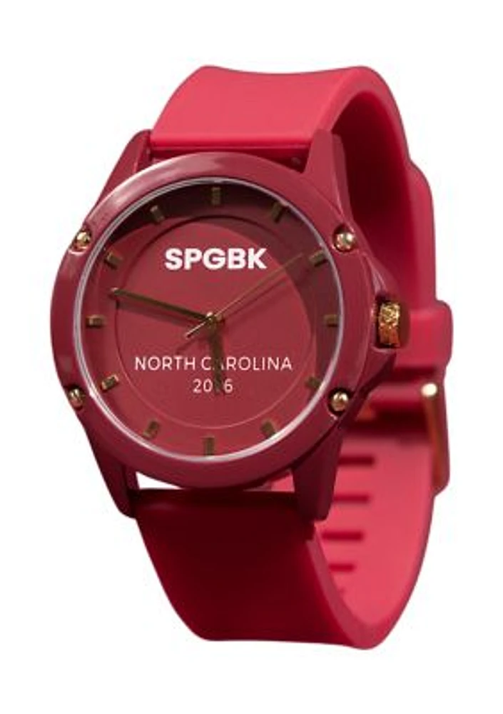 Unisex Byrd Cranberry and Gold Silicone Band Watch