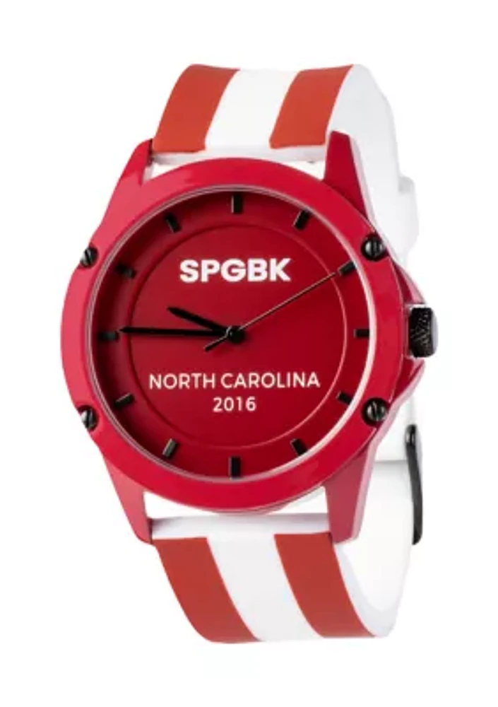 Unisex Union Red and White Silicone Band Watch