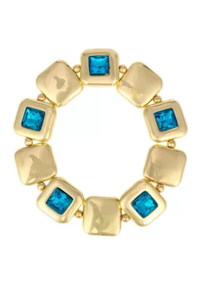 Framed Square Stone Stretch Bracelet