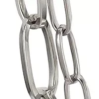 Silver Tone Double Row Long Open  Link Chain Necklace
