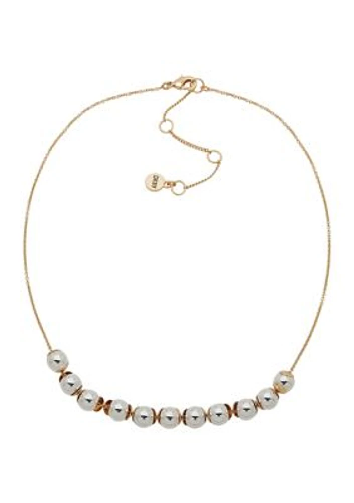 Two Tone Bead Frontal Necklace
