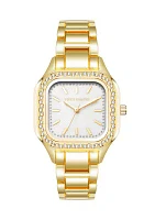 Gold Tone Mother of Pearl Glitz Watch