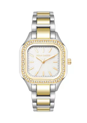  Two Tone Metal Band Watch with Crystal 