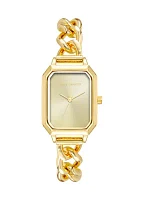 Gold Metal Chain Watch with Champagne Dial 