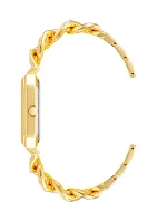 Gold Metal Chain Watch with Champagne Dial 