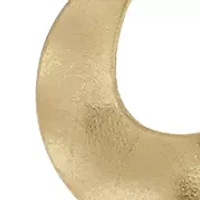 Two Tone Long Triple Wavy Disc Pendant Necklace