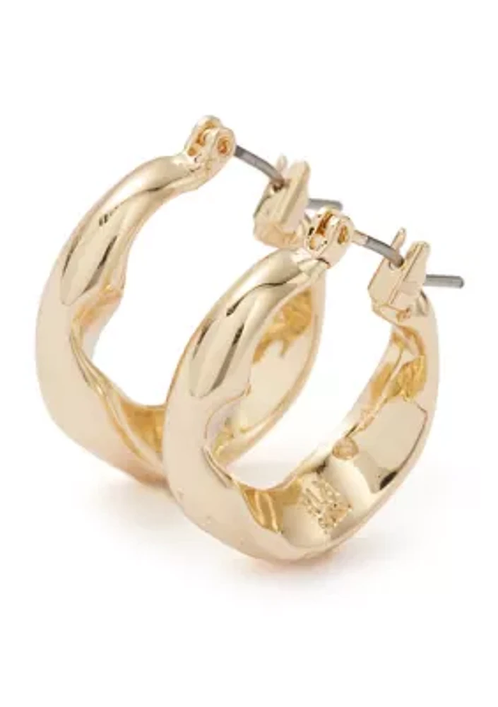 Sculpted Small Hoop Earrings