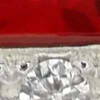 Silver Tone Siam Stone Halo Open Band Ring