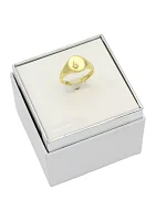 Gold Tone Star Signet Adjustable Ring