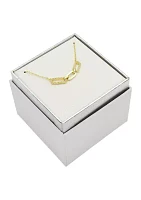Gold Tone Cubic Zirconia Pavé Open Links Necklace