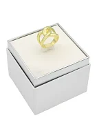 Gold Tone Interlocking Polished Band Ring