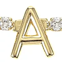 Lab Created Gold Tone Cubic Zirconia Initial Tennis Necklace