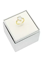 Gold Tone Pear Cubic Zirconia Ring