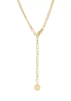 Gold Tone Turquoise Beaded & Disc Duo Pendant Set