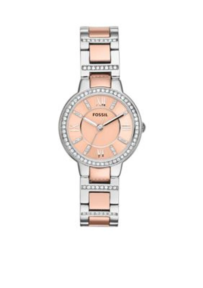 Women's Two-Tone Stainless Steel Three-Hand Glitz Virginia Watch
